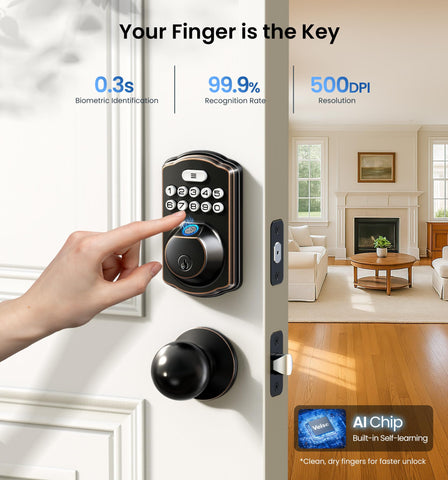 Veise keypad entry area with backlit numbers for easy code entry at night
