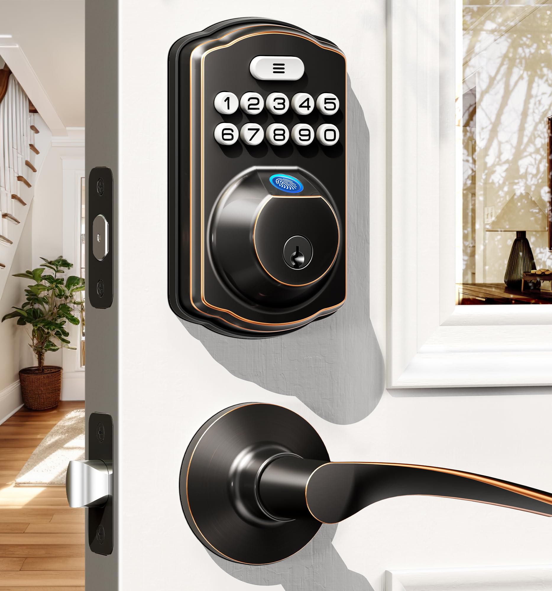 Veise fingerprint lock front view highlighting quick access and modern security.