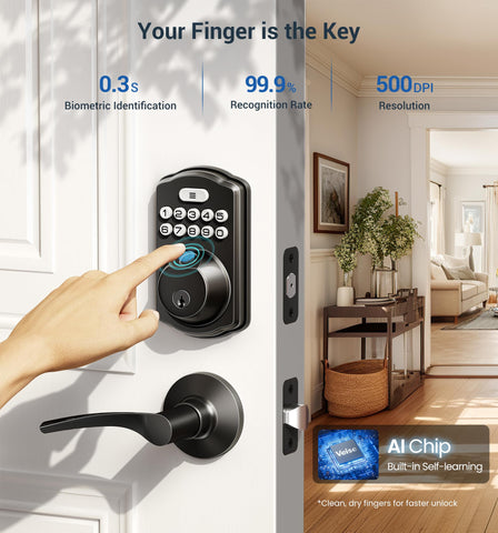Veise lock side view with ergonomic lever handles for comfortable use