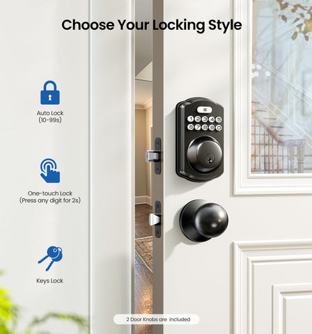 Veise front door lock auto-lock feature secures after entering