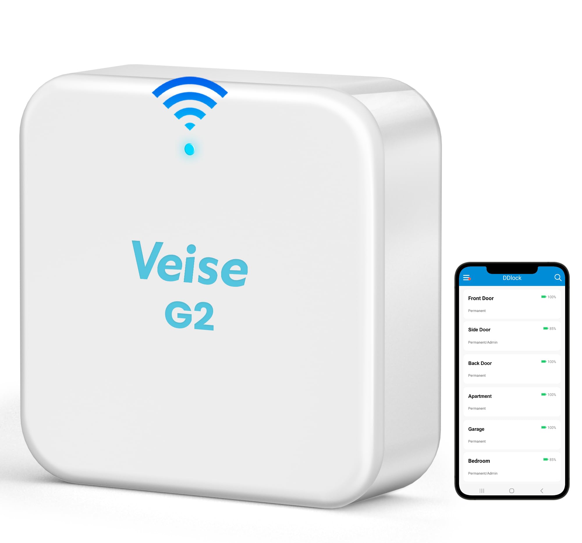Veise G2 gateway front view ready for remote door control