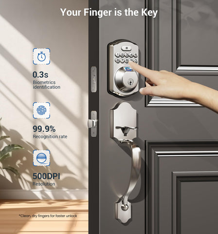 Veise keyless entry door lock handle set with sleek design for convenient exterior access