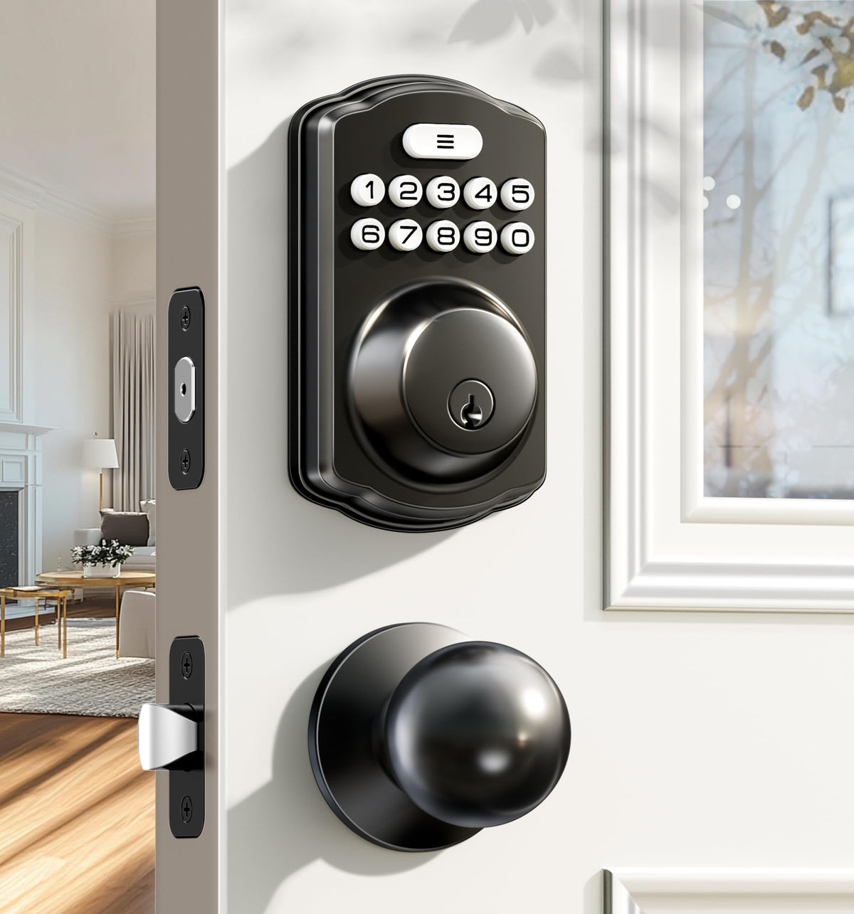 Veise keyless entry front door lock with backlit keypad for easy nighttime access