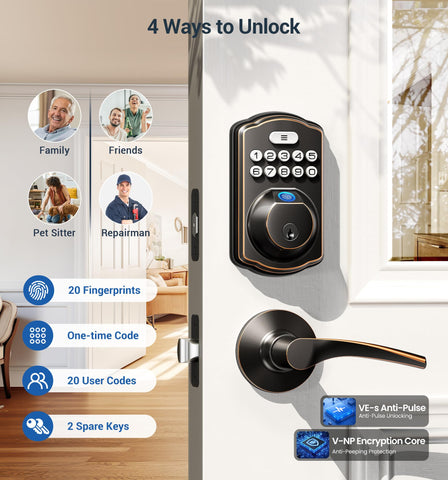 Veise keypad entry pad showcases code-based access for guests.