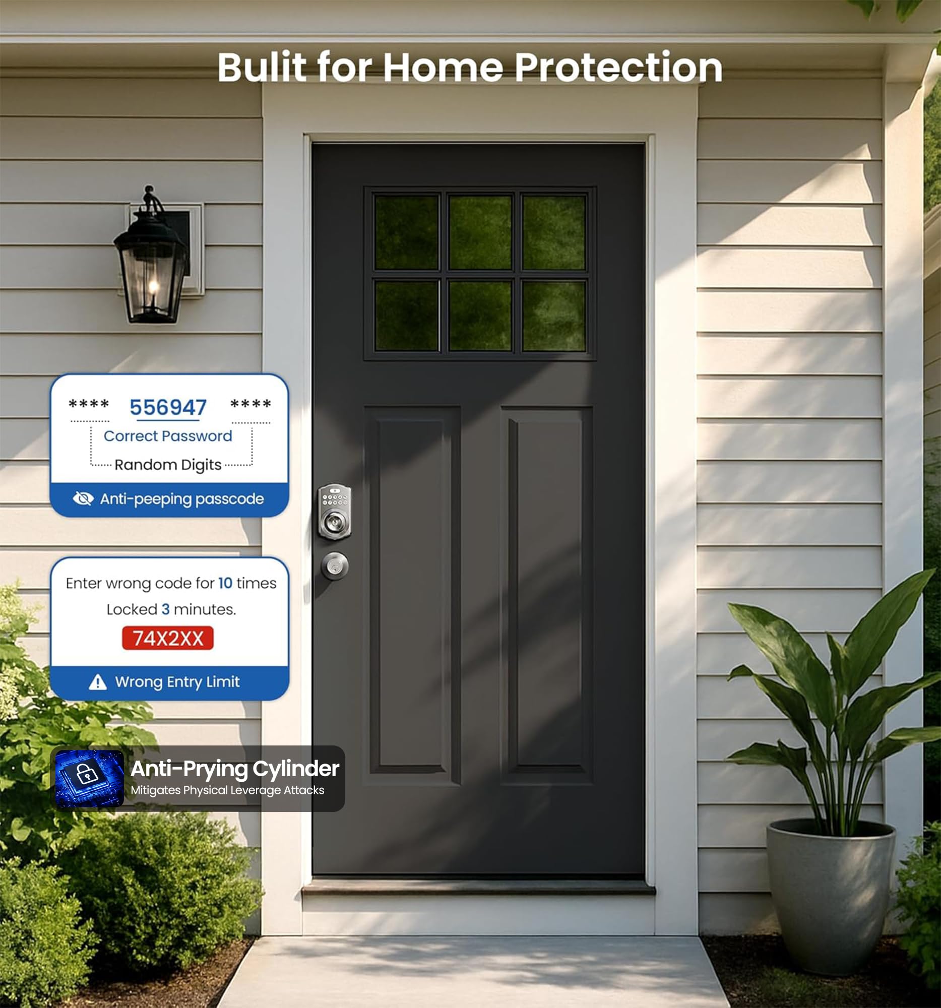 Veise auto-lock indicator shows a 10 to 99 second locking option.