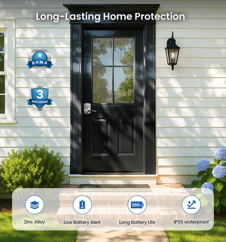 Veise lock auto-lock option provides safety after entry.