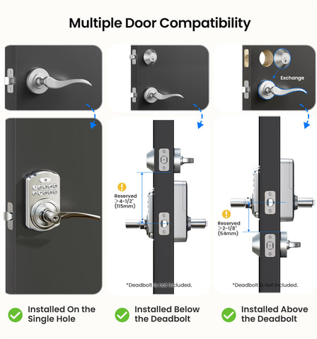 Veise lock with soft-glow keypad offers quiet operation at night.