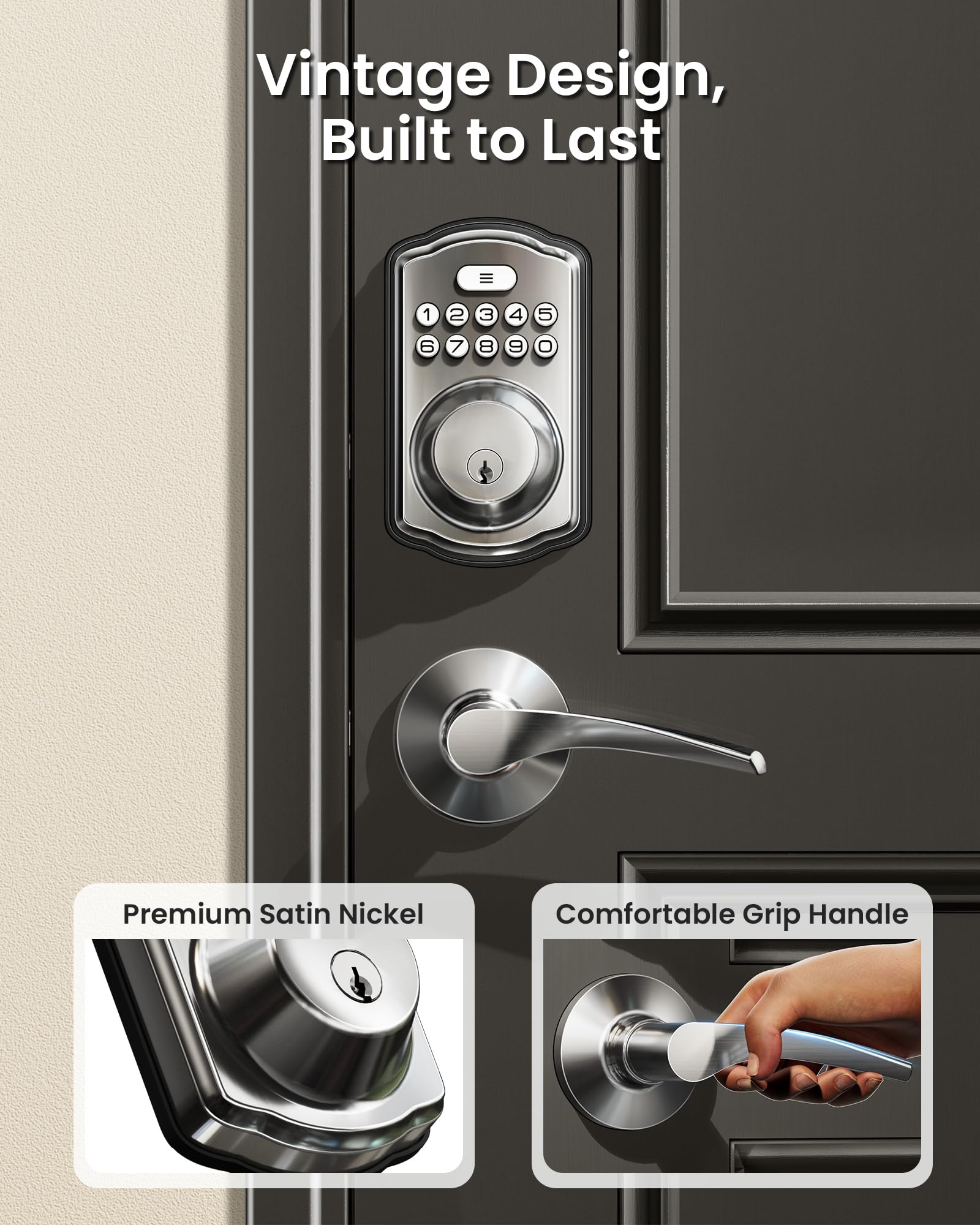 Veise digital keypad exterior panel for quick, keyless entry.