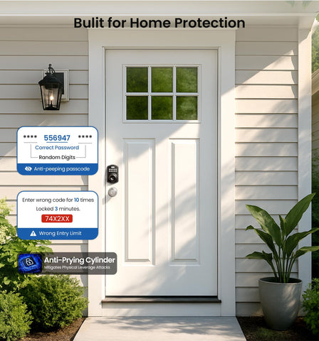 Easy installation of Veise keypad lock on standard doors with screwdriver.