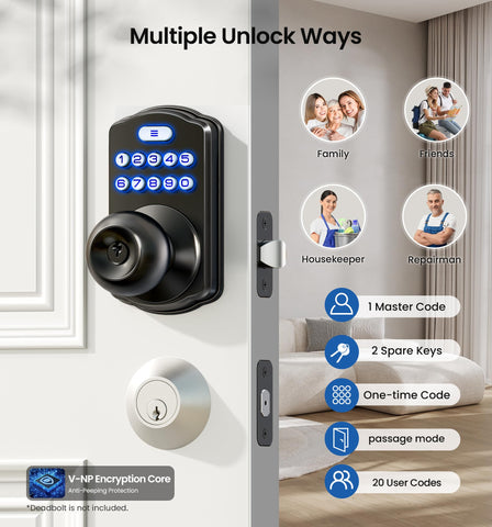 Veise keypad lock with handle integrating seamlessly for convenient use.
