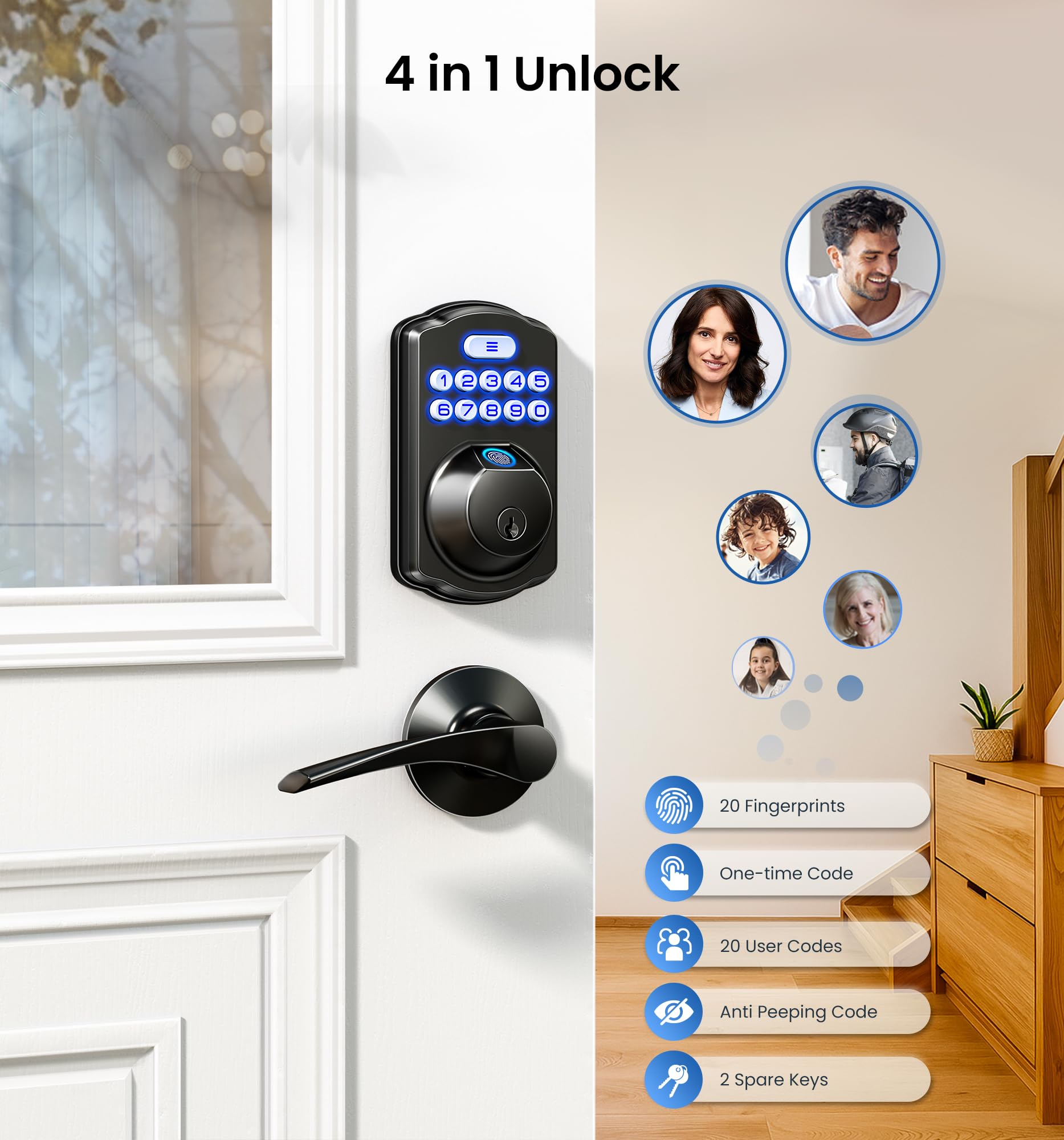 Veise KS02A anti-peeping code in action for secure PIN entry.