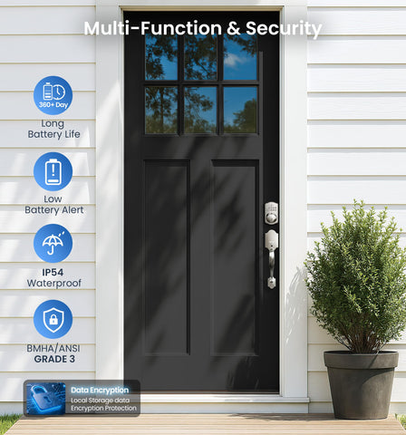Veise KS02A anti-peeping code shows disguise feature for PIN entry.