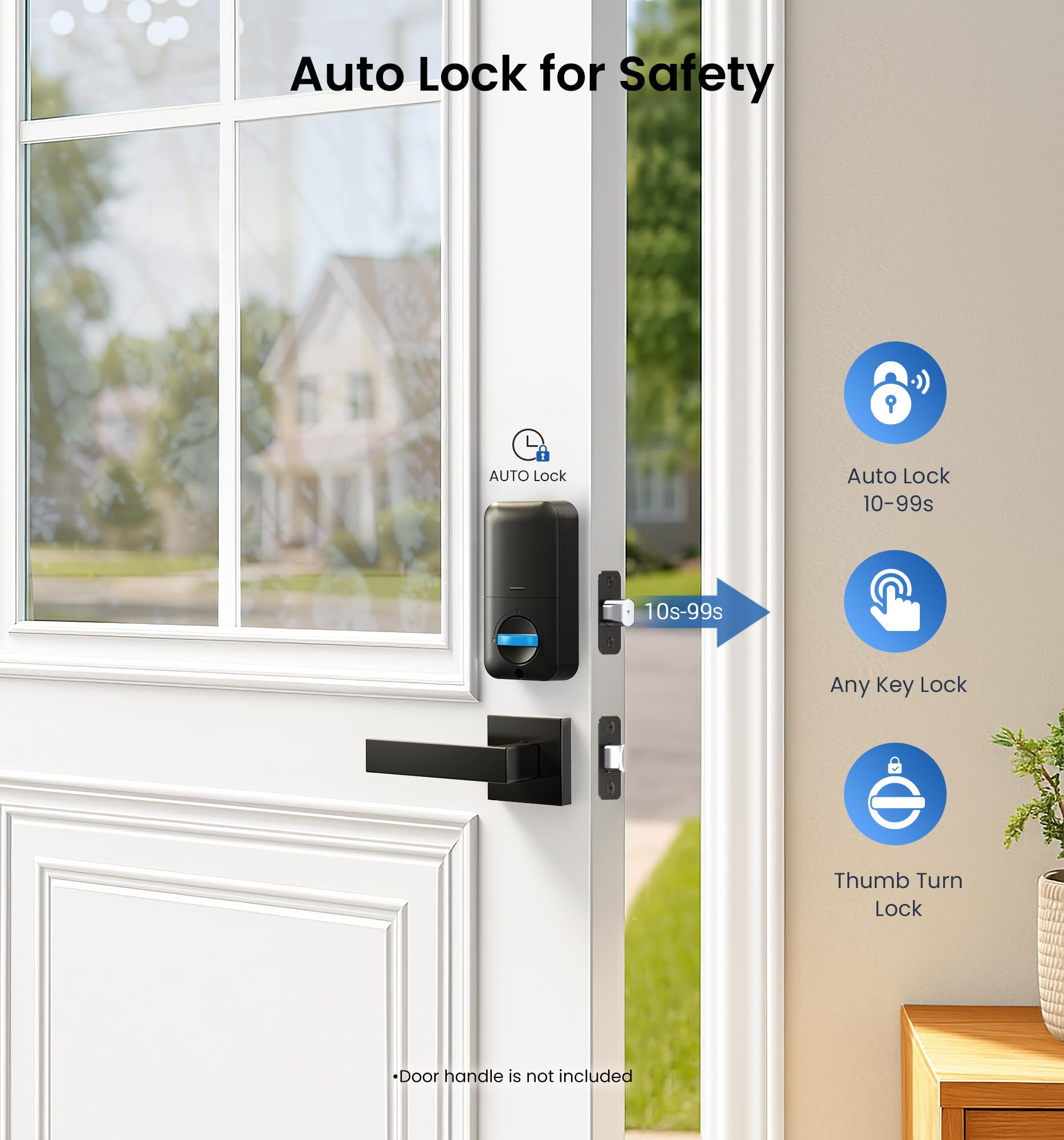 Veise KS02A auto-lock feature engaging on the door.