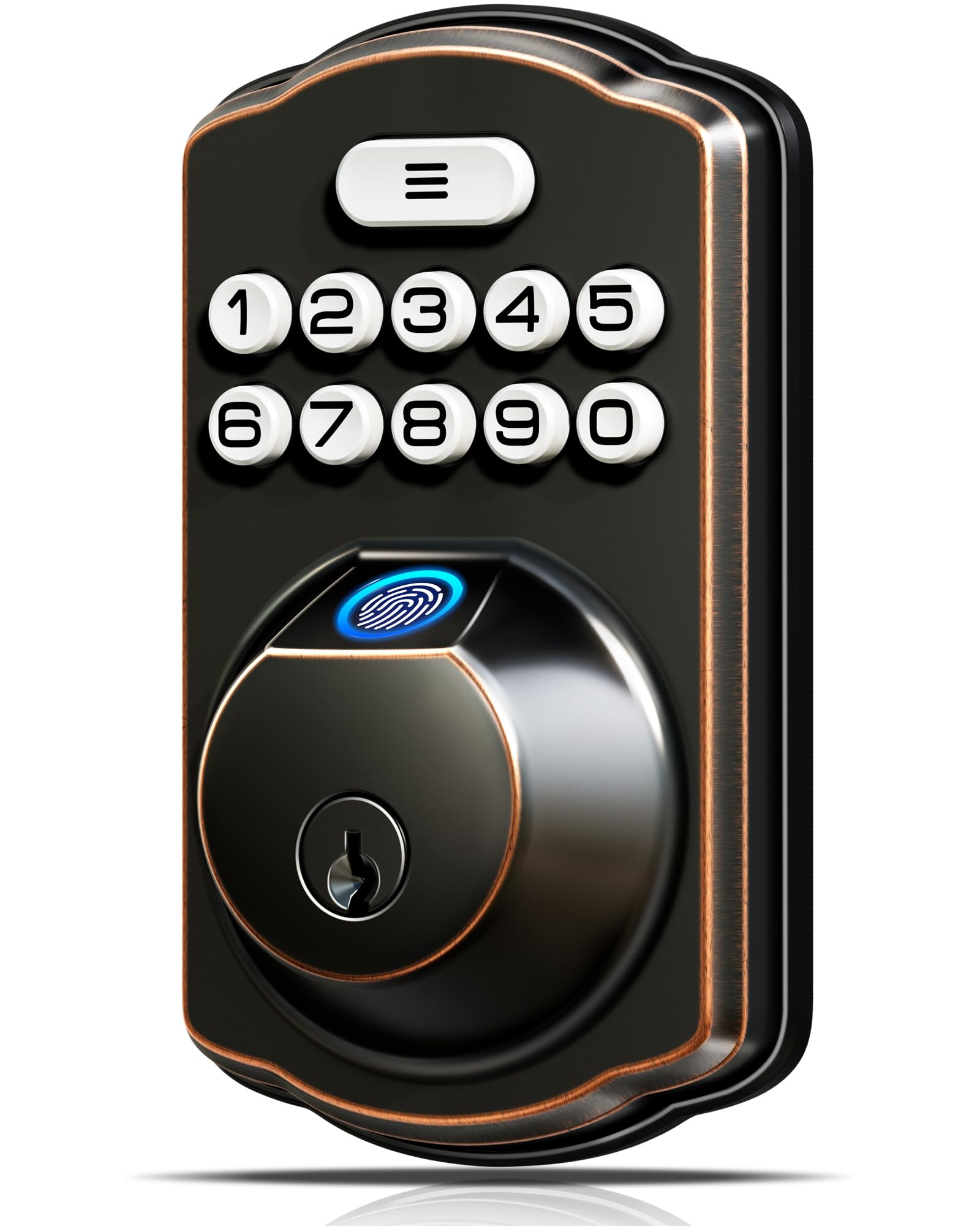 Veise KS02A fingerprint sensor on front view enabling quick keyless access