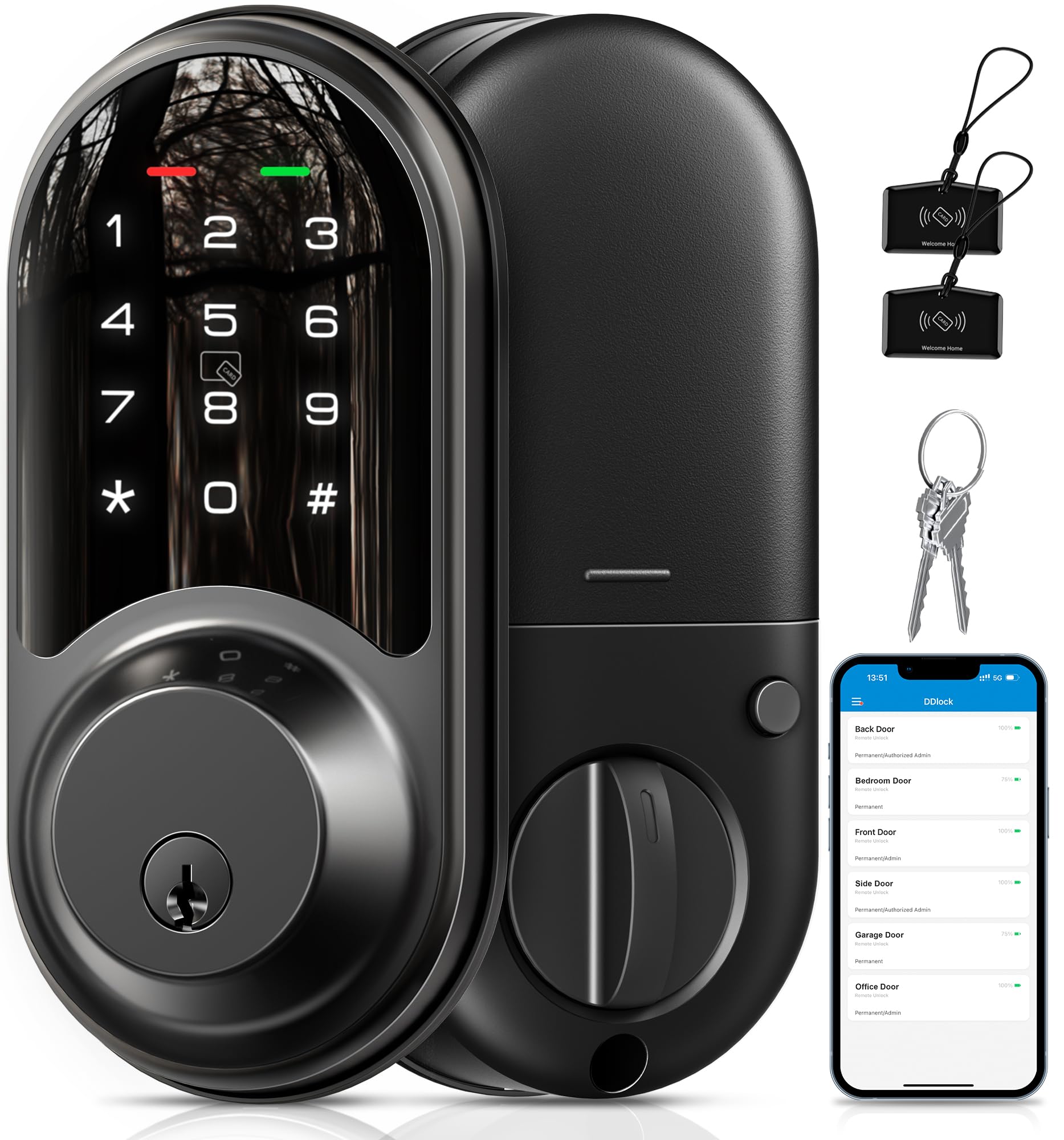 Veise RZ06 front door lock with keypad for convenient keyless entry