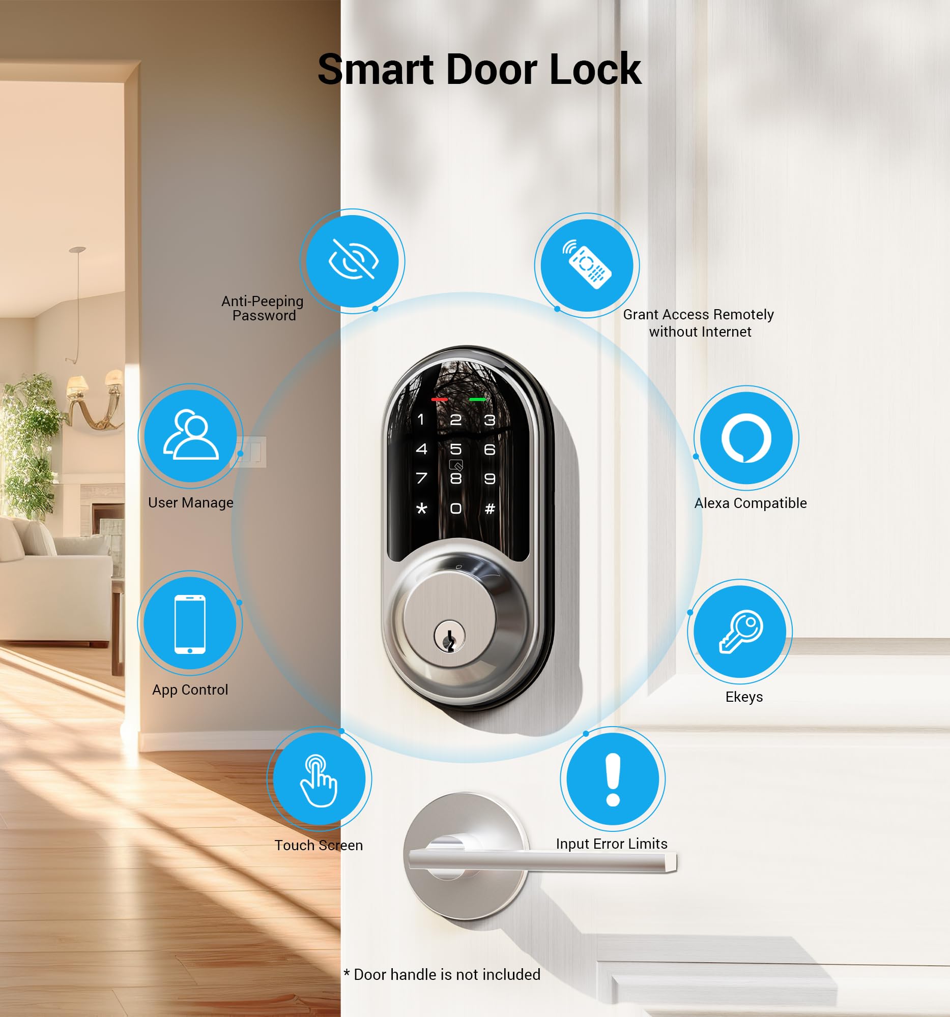 Veise RZ06 one-touch lock on touchscreen for instant securing