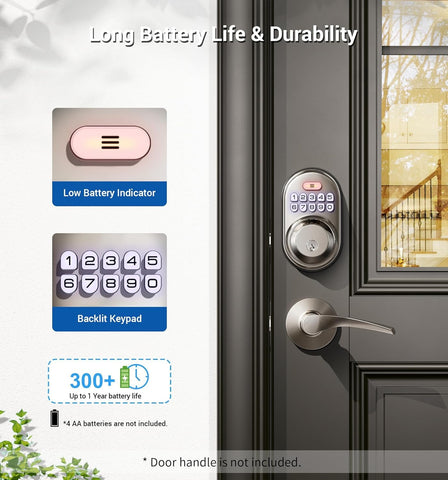 Veise satin-nickel battery indicator for long-lasting power awareness.