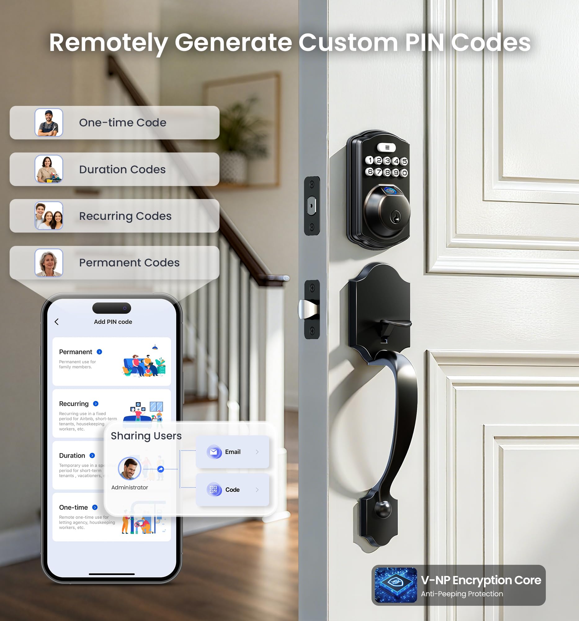 Veise VE012W anti peeping password mode enhances privacy