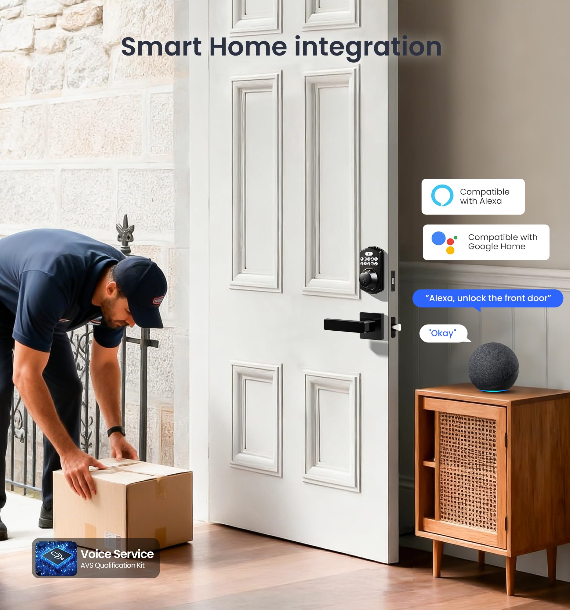 App control dashboard shows remote lock status and activity for peace of mind.