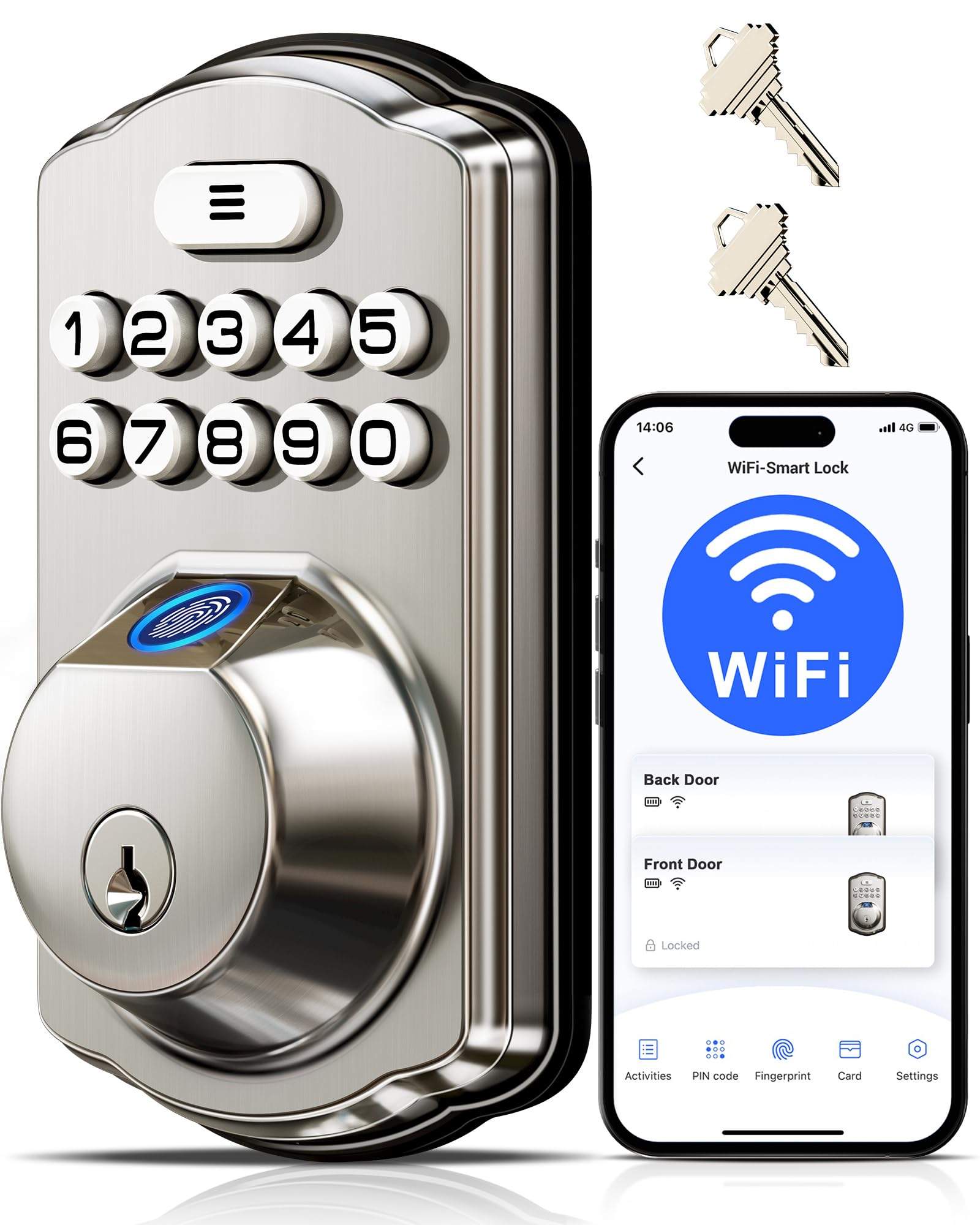 Veise VE012W built-in WiFi fingerprint lock enables remote access from your phone