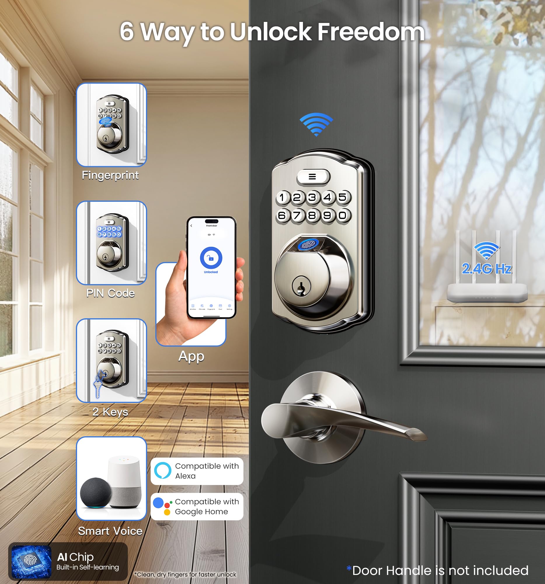 Veise VE012W AI fingerprint recognition demonstrates fast, reliable access