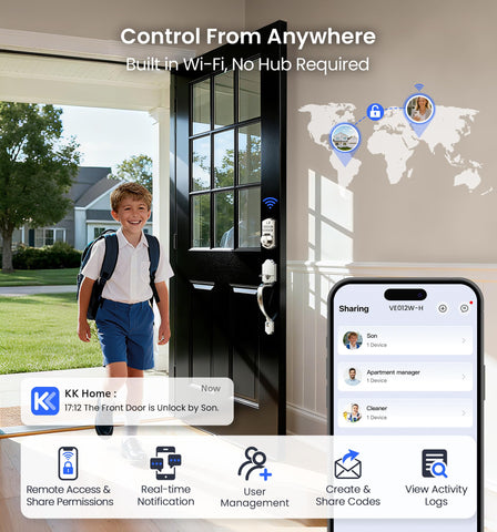 Veise VE012W-H smart lock with Wi-Fi remote control illustration