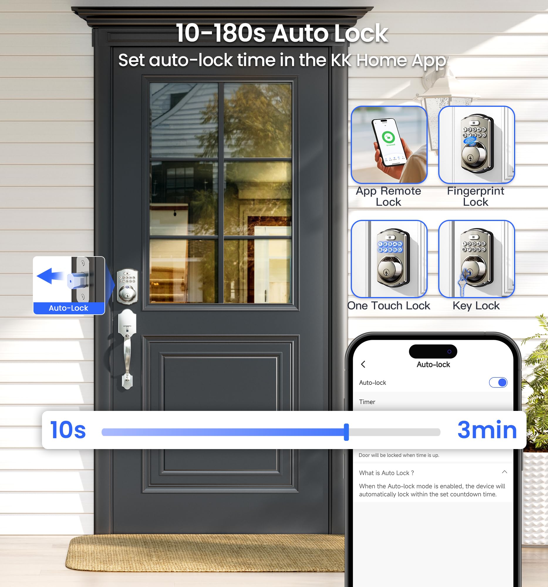 Veise VE012W zinc alloy body ensures durability for front-door security