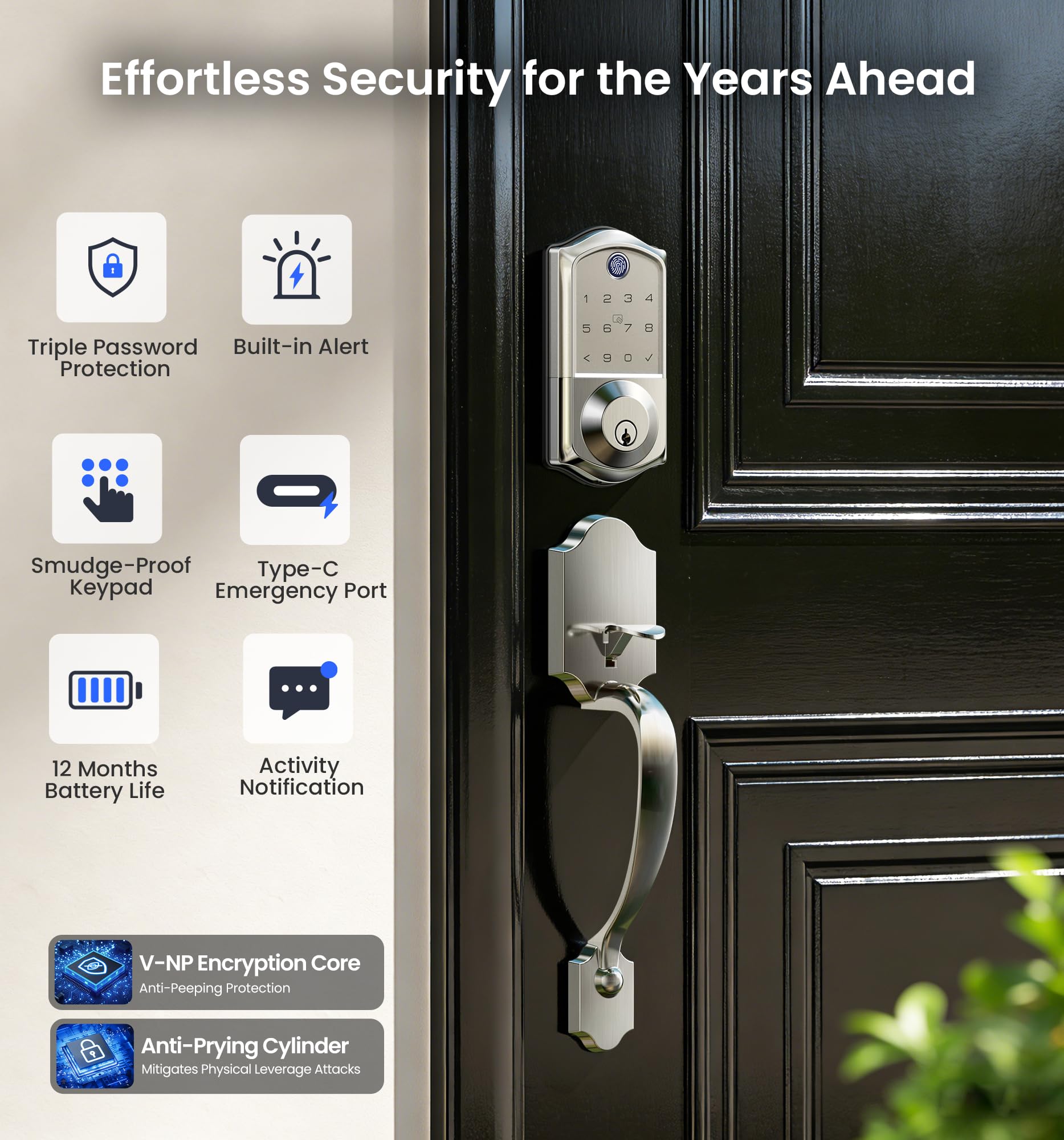 Veise VE017-H auto-lock feature for secure entry after exit