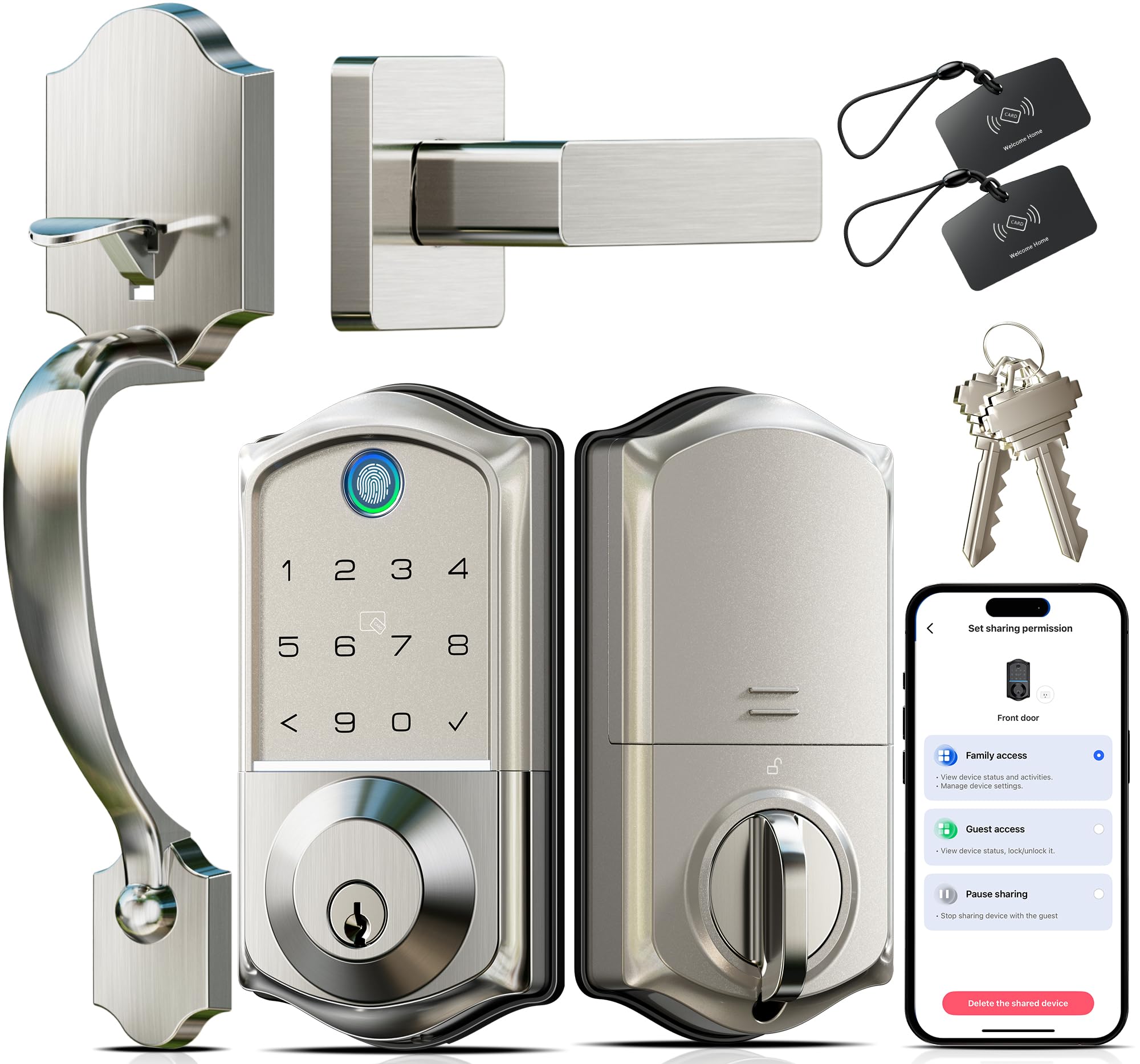 Veise VE017-H front door lock with fingerprint reader for fast entry