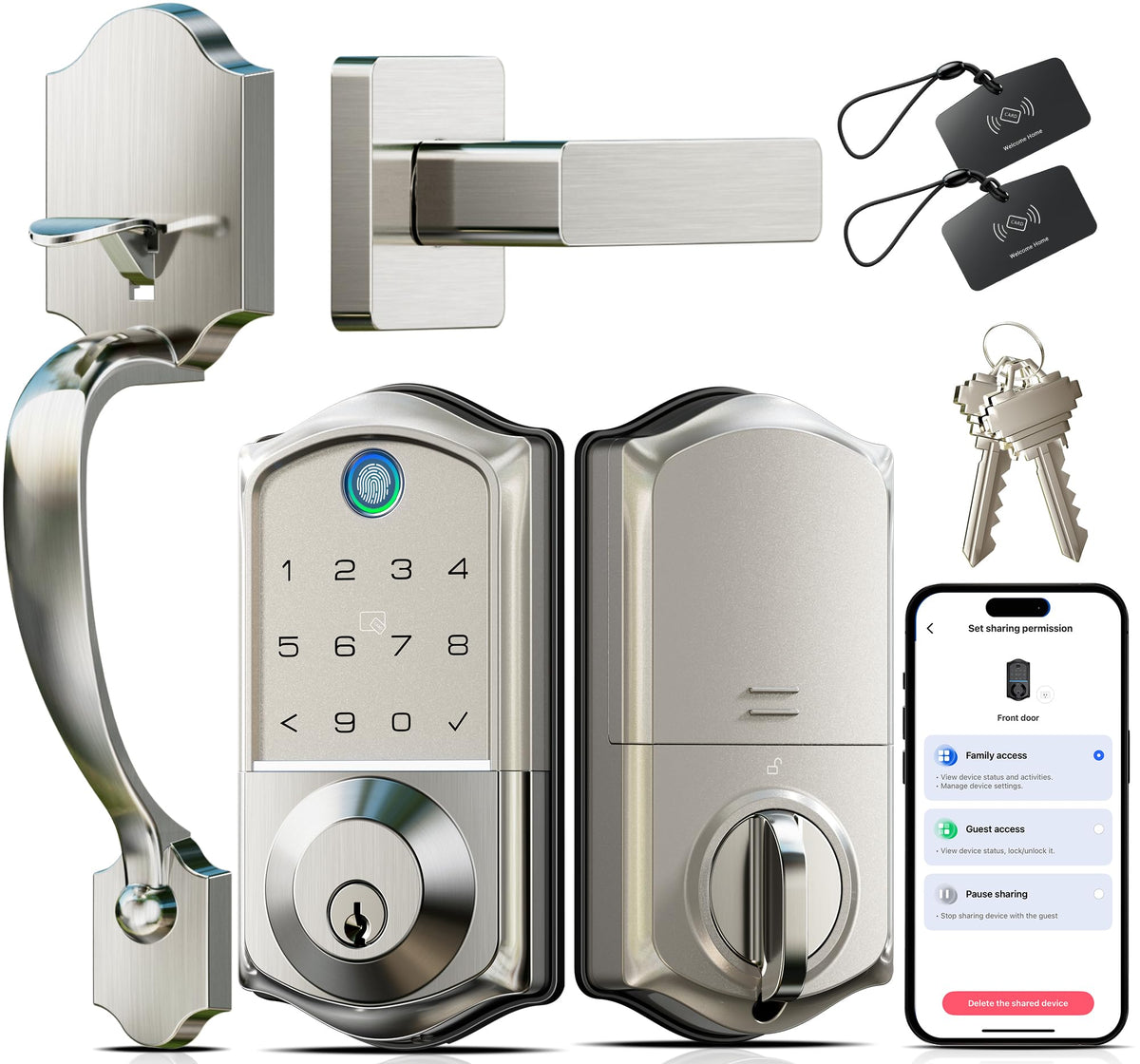 Veise VE017-H front door lock with fingerprint reader for fast entry