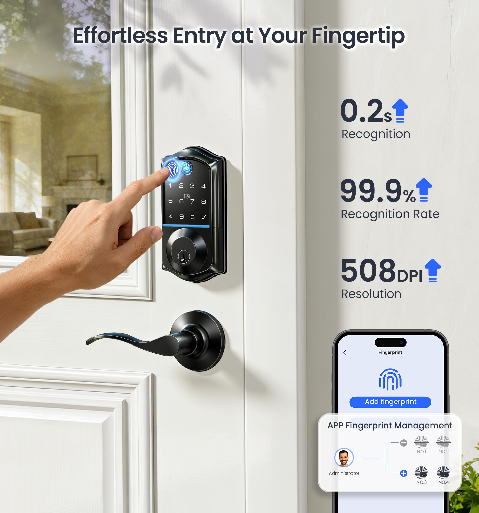 Veise VE017-L auto-lock function secures the door after entry automatically.