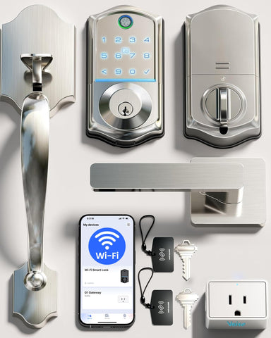 Veise VE017G-H front view with satin nickel and keypad for easy access