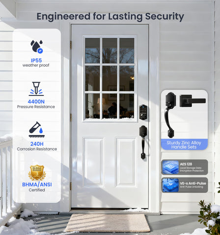 Veise VE017-H auto-lock function secures the door automatically