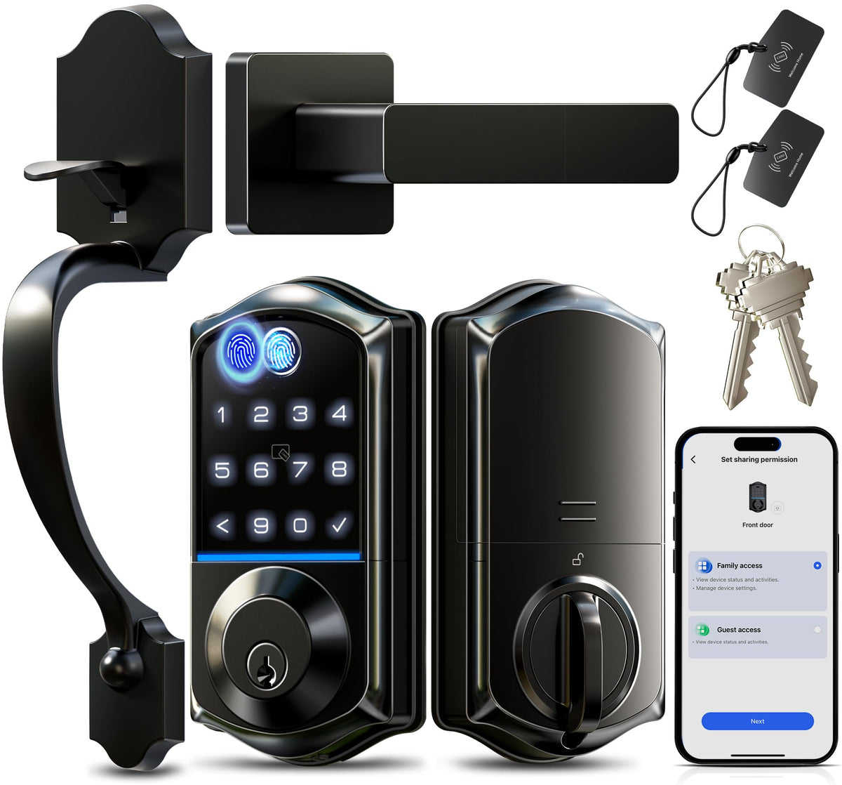 Veise VE017-H fingerprint lock with touchscreen keypad for fast access