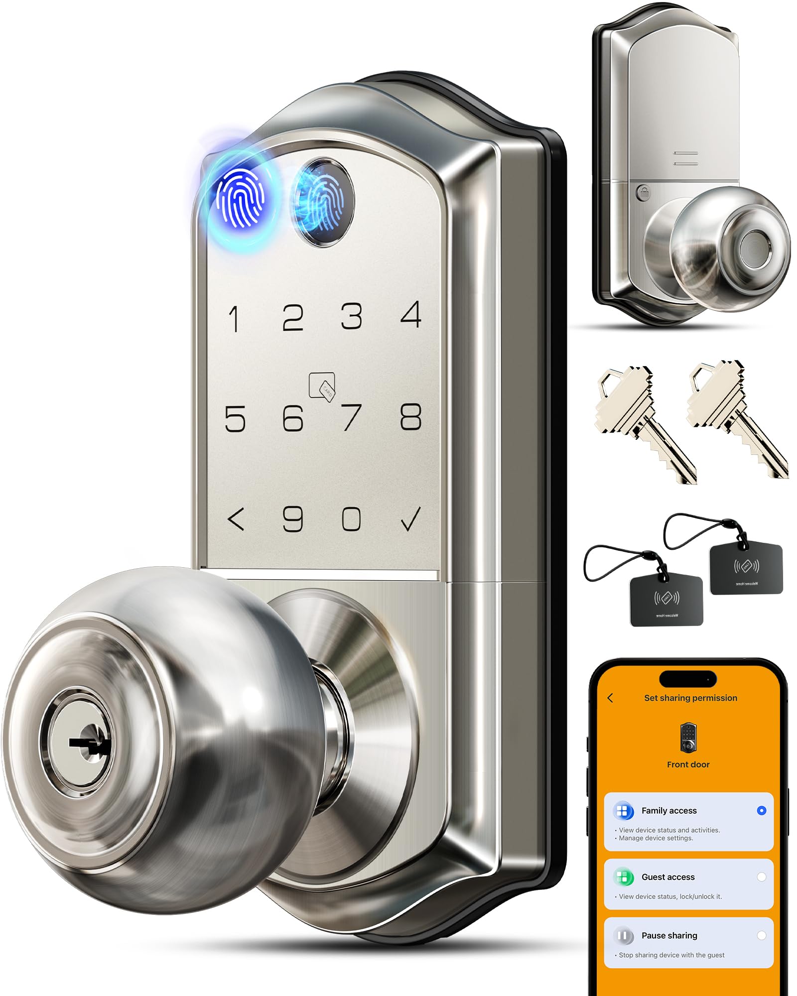 Veise VE018 fingerprint unlock for quick, keyless entry at home.