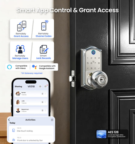Veise VE018 keypad entry provides convenient, coded access.