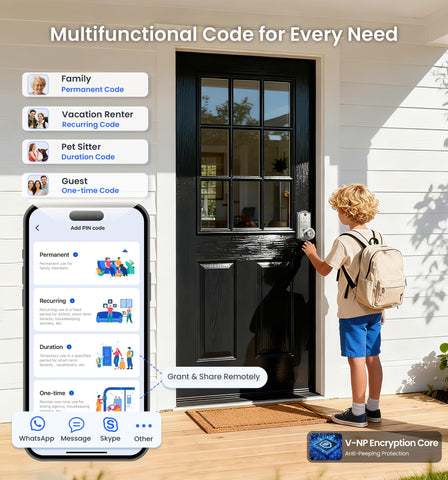 Veise VE018 remote access sharing allows guest entries securely.