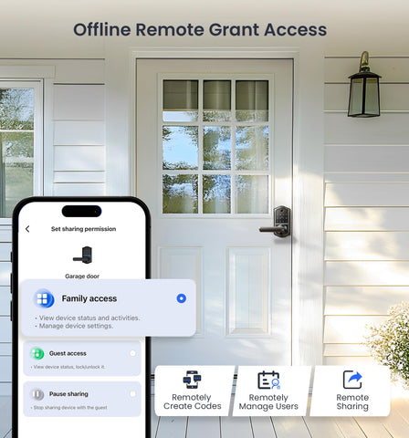 Veise VE019 app control interface showing remote access and permissions