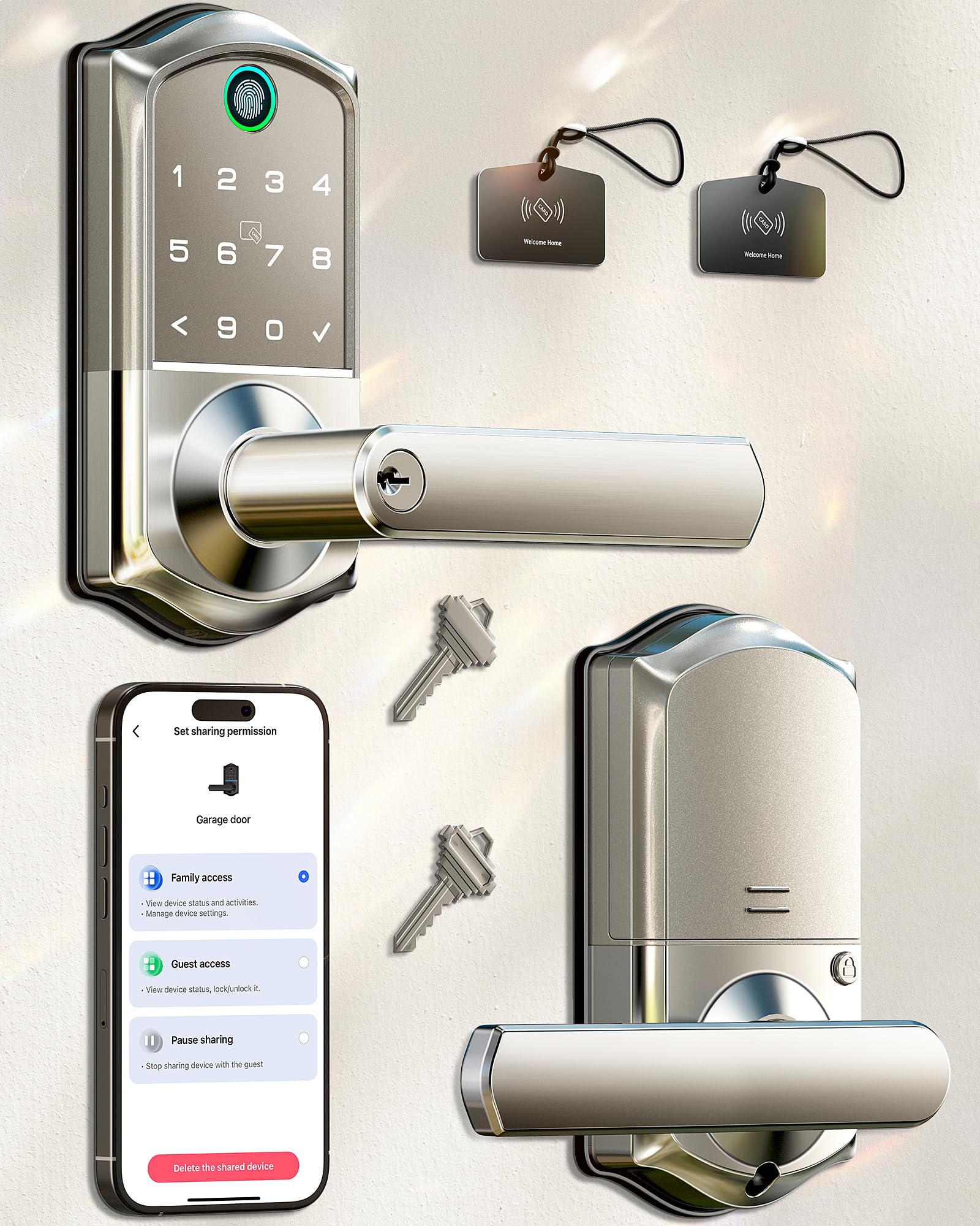 Veise VE019 fingerprint lock close-up showing rapid entry.