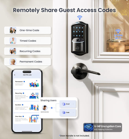 Veise VE027 anti‑peep code screen protecting pin entry
