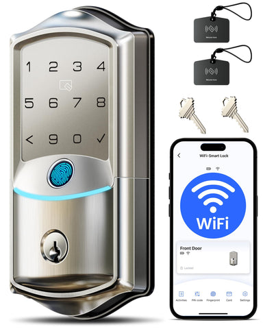 Veise VE027 built-in WiFi lock for front doors enabling keyless entry and remote access
