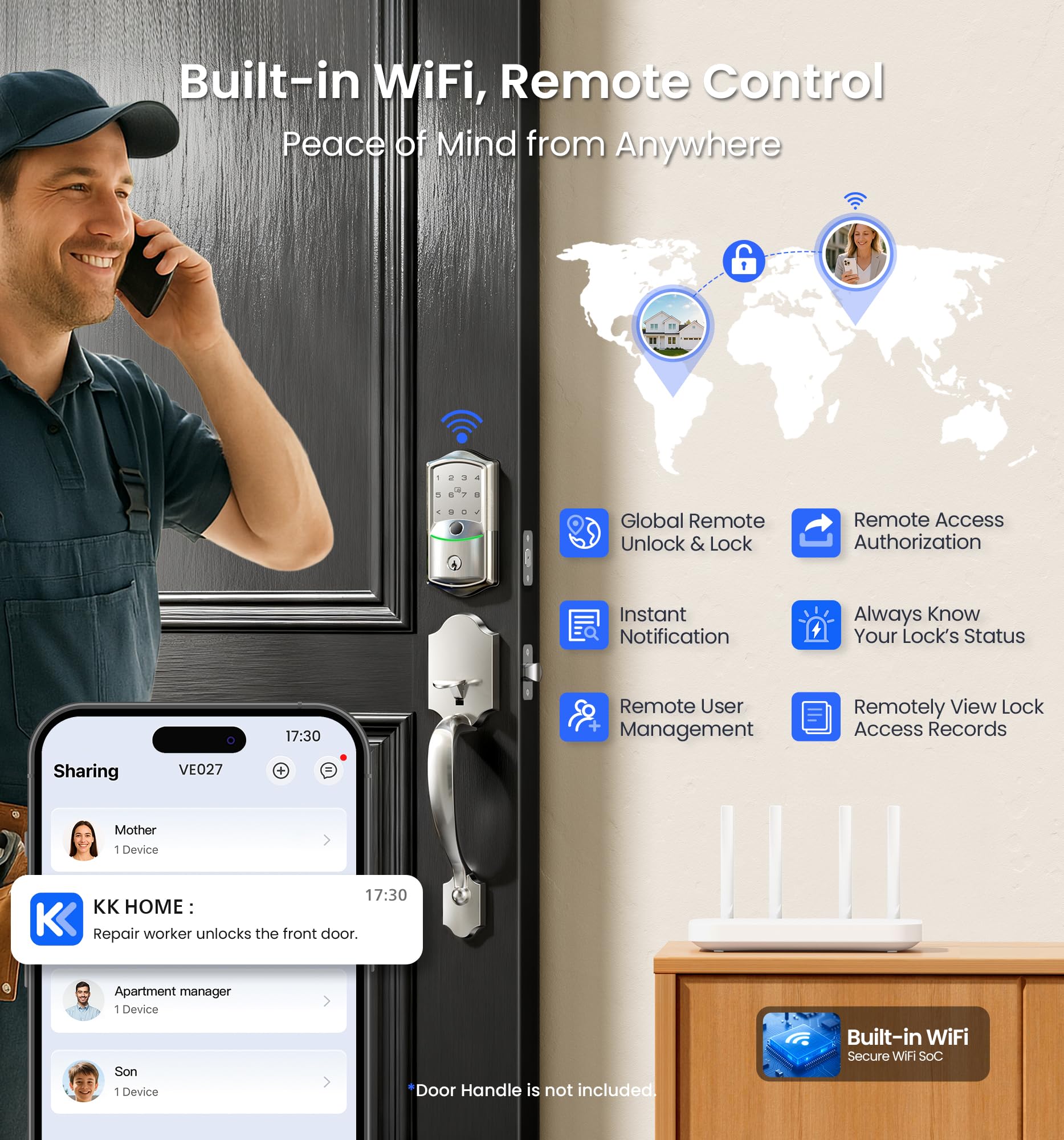 Veise VE027 fingerprint unlock fast improves convenience for family members and guests