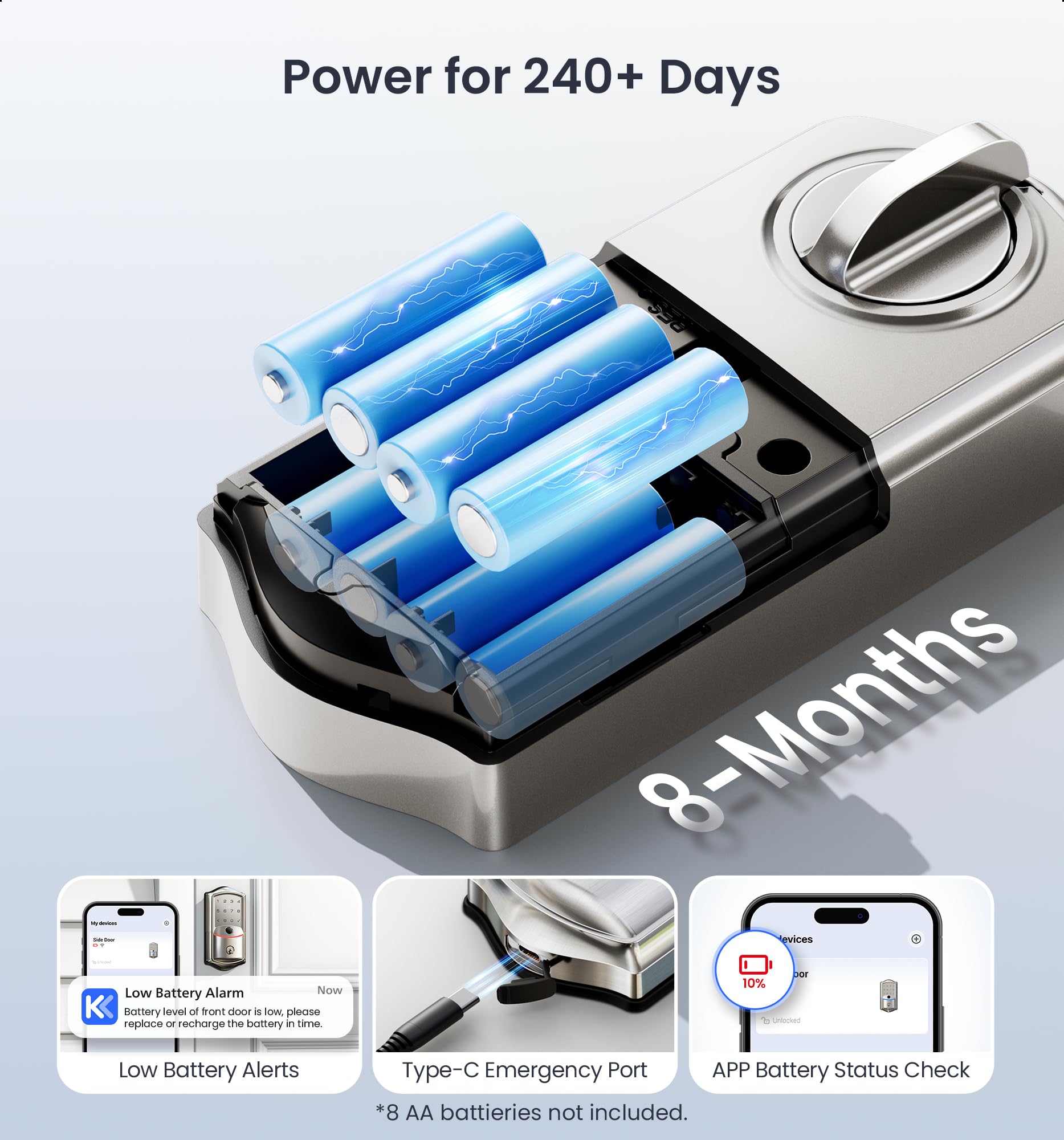 Veise VE027-K battery compartment highlighting long life.