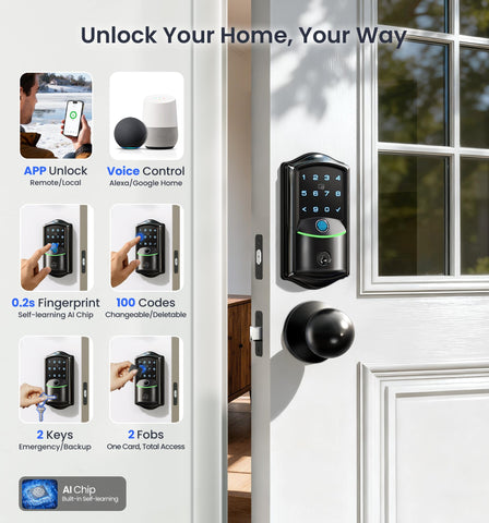 Veise VE027-K dual knob entry handle with multiple entry options