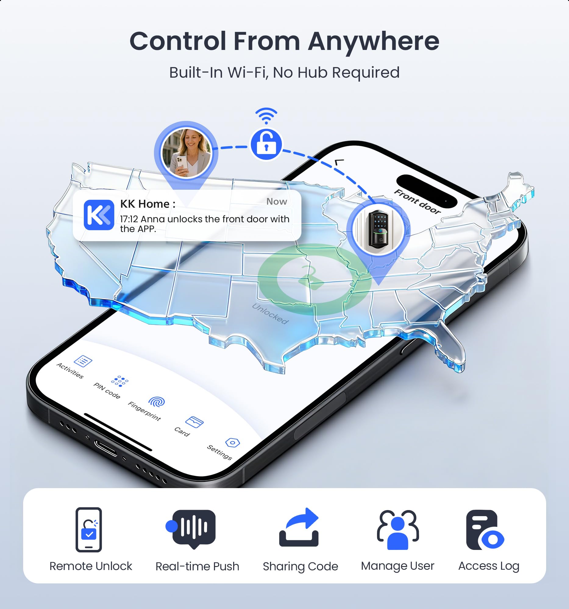 Veise VE027-K fingerprint unlock in 0.2 seconds for quick entry