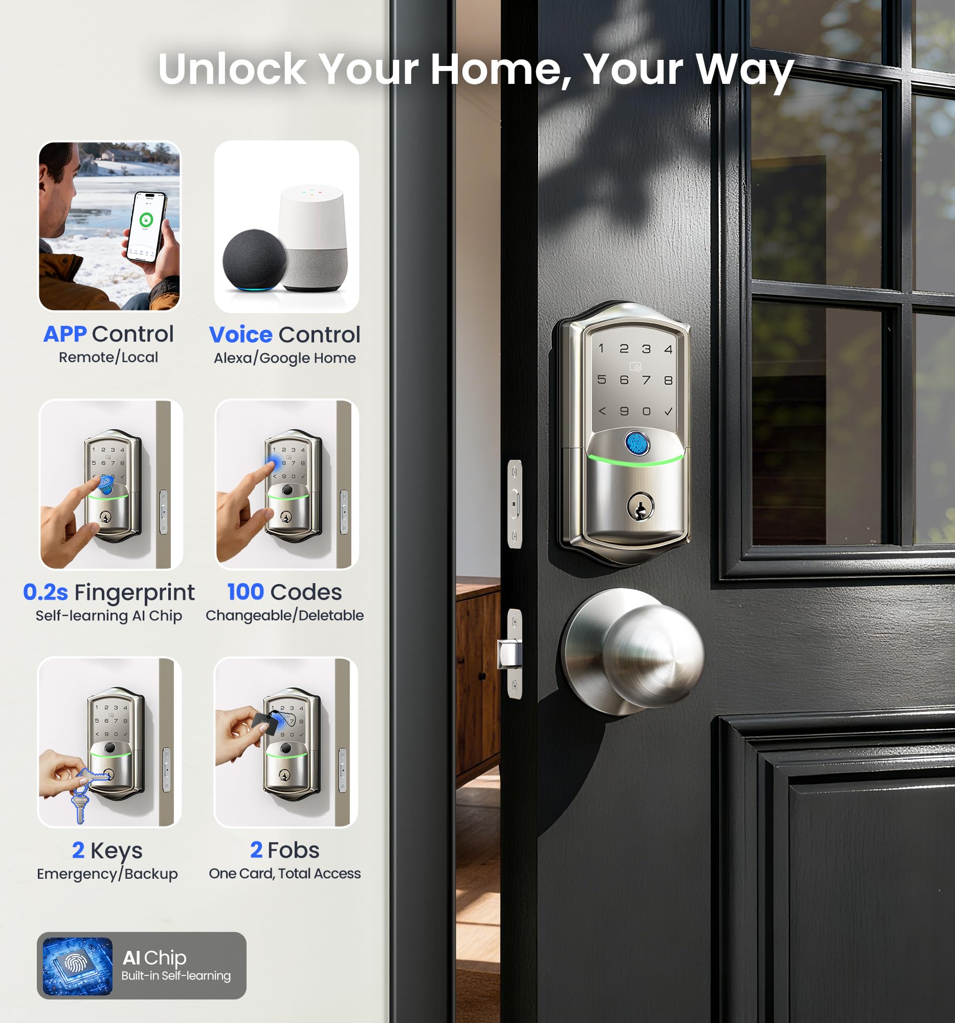 Veise VE027-K two-knob entry handle set for secure entry.
