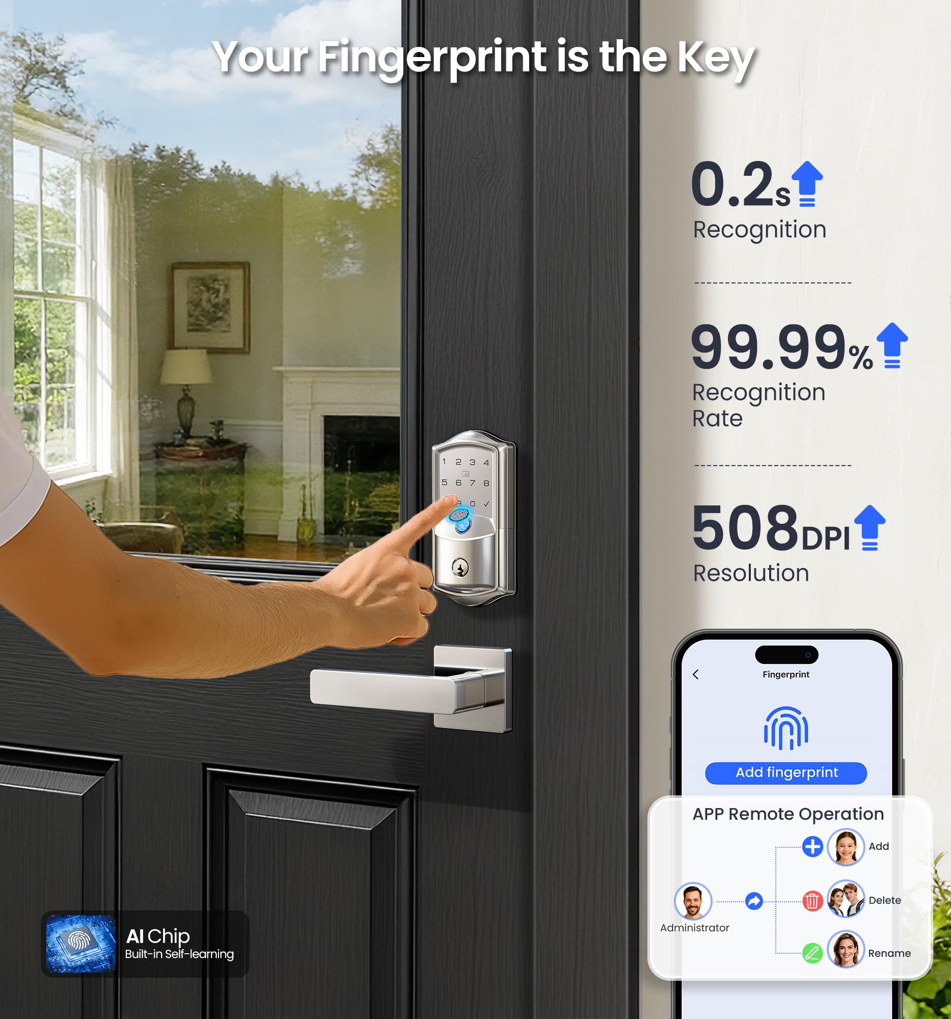 Veise VE027-L app notifications show door activity and access logs
