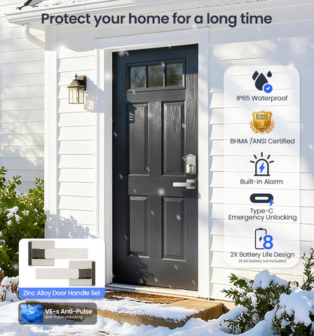 Veise VE027-L auto lock function for convenient door security