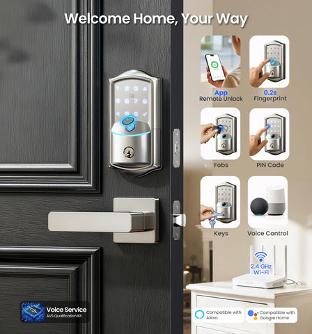 Veise VE027-L fingerprint unlock demonstrating fast entry on a front door
