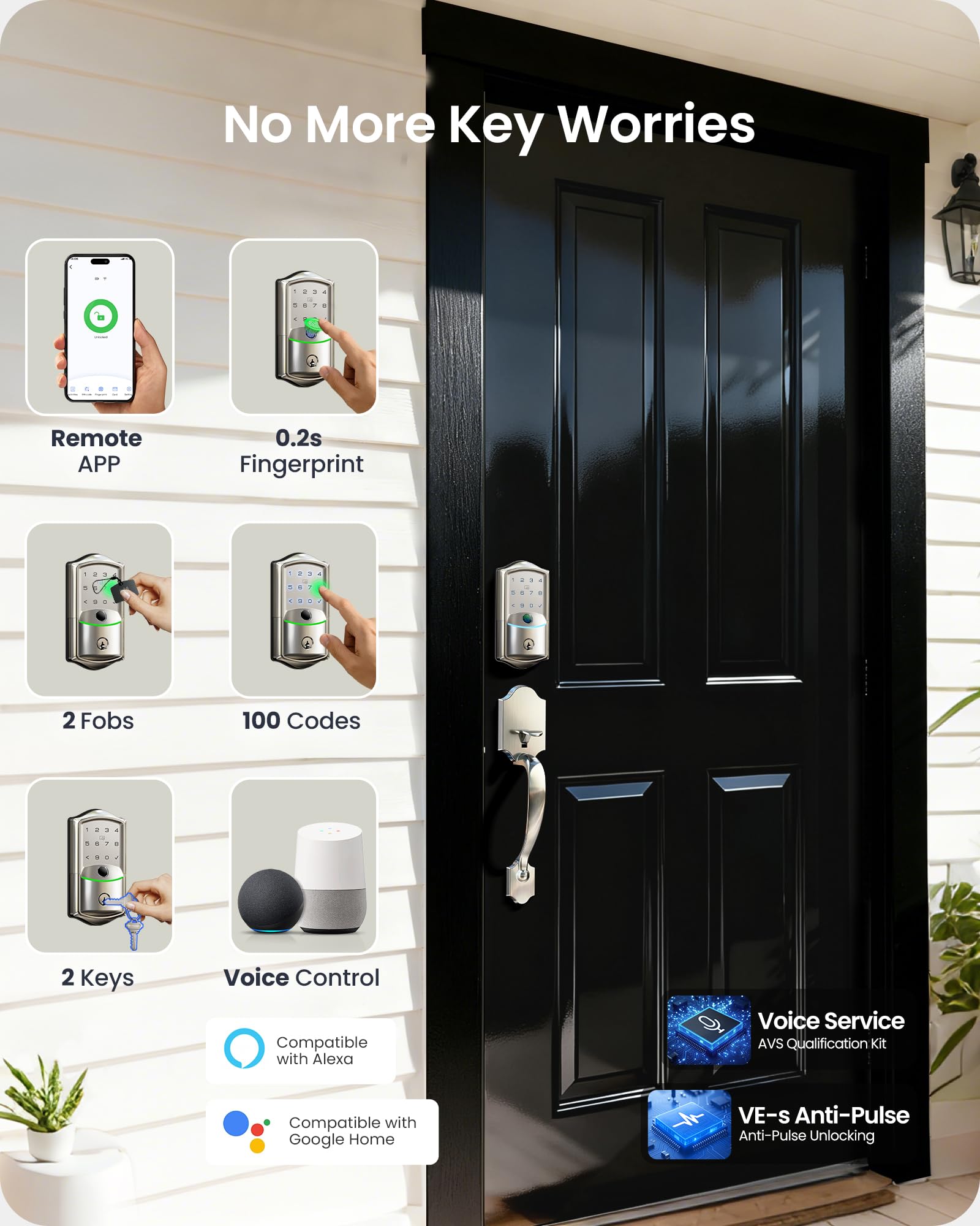 Veise VE027-H app remote control lets you monitor from anywhere.